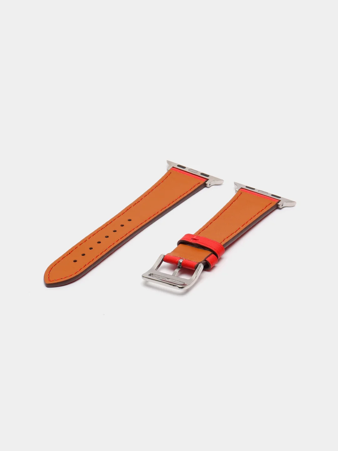 Красный кожаные ремешки для Apple Watch 3, 4, 5, 6, 7, SE, 38 / 42 / 40 / 44