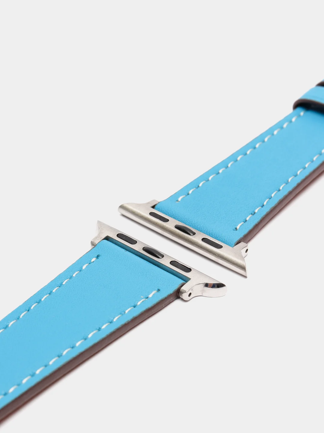 Голубой кожаные ремешки для Apple Watch 3, 4, 5, 6, 7, SE, 38 / 42 / 40 / 44