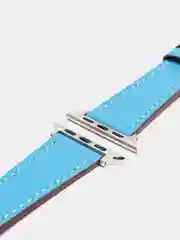 Голубой кожаные ремешки для Apple Watch 3, 4, 5, 6, 7, SE, 38 / 42 / 40 / 44
