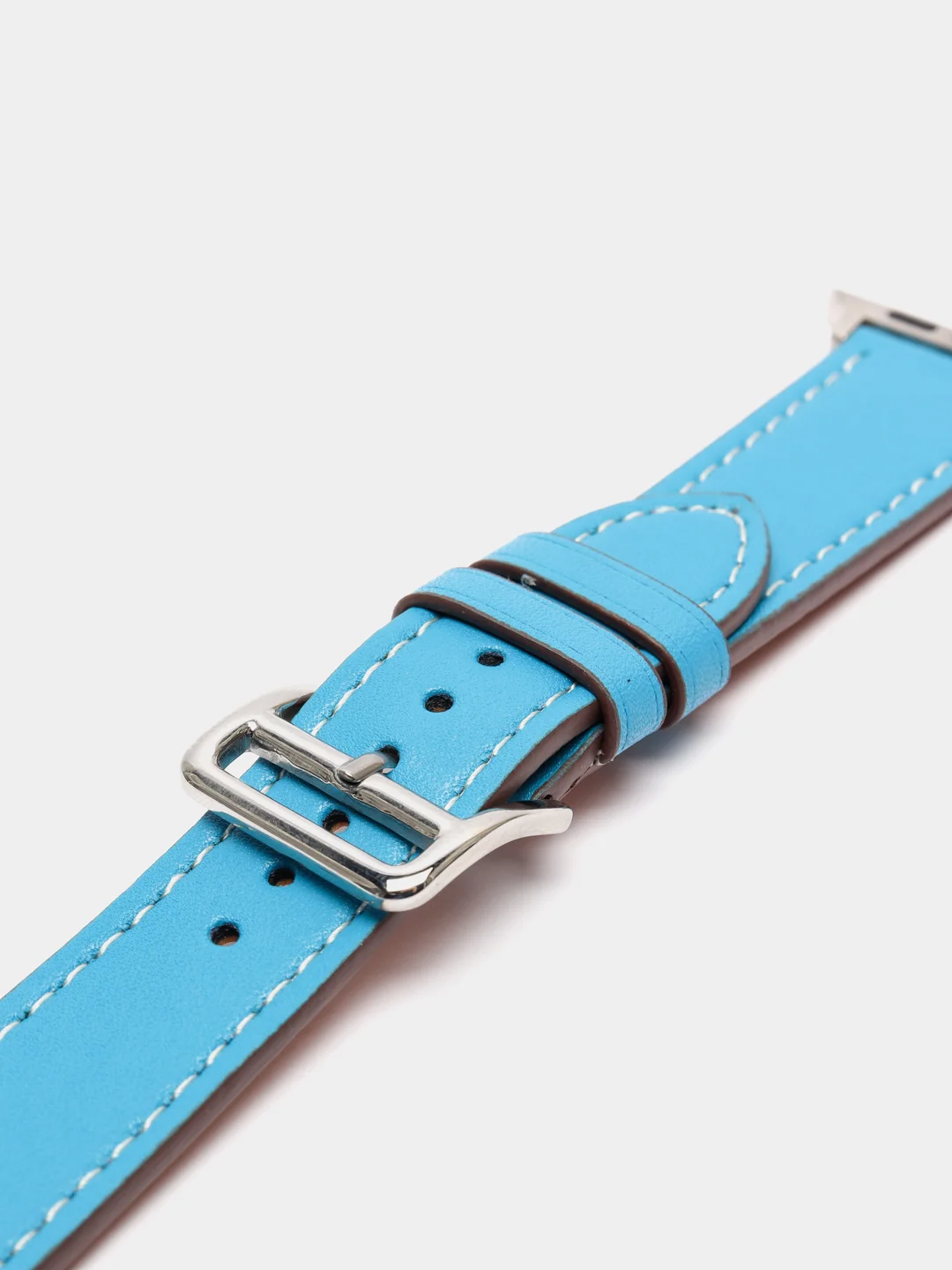 Голубой кожаные ремешки для Apple Watch 3, 4, 5, 6, 7, SE, 38 / 42 / 40 / 44
