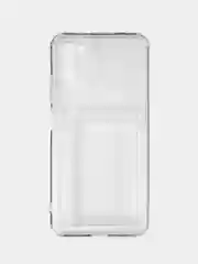 Силиконовый чехол для Xiaomi Poco M3 (Сяоми Поко М3) , с карманом для карт, прозрачный