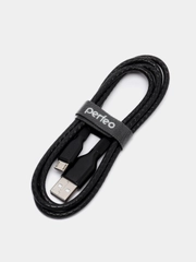 Кабель PERFEO USB2.0 A - Micro USB, силикон, черный, длина 1 м, U4807