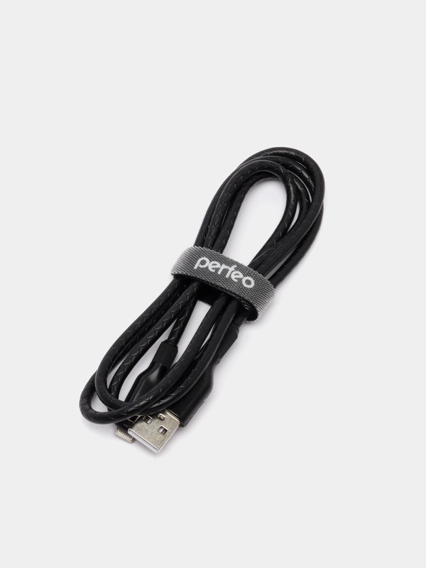 Кабель для iPhone Perfeo USB - 8 PIN Lightning, силиконовый, черный,1 м, I4318