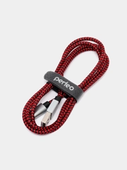Кабель PERFEO, USB 2.0 A, вилка - USB, Type-C вилка, черно-красный, длина - 1 и 3 м