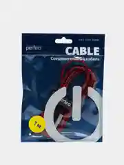 Кабель PERFEO, USB 2.0 A, вилка - USB, Type-C вилка, черно-красный, длина - 1 и 3 м