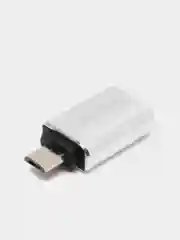 Серебряный адаптер USB на micro USB OTG Perfeo, 3.0