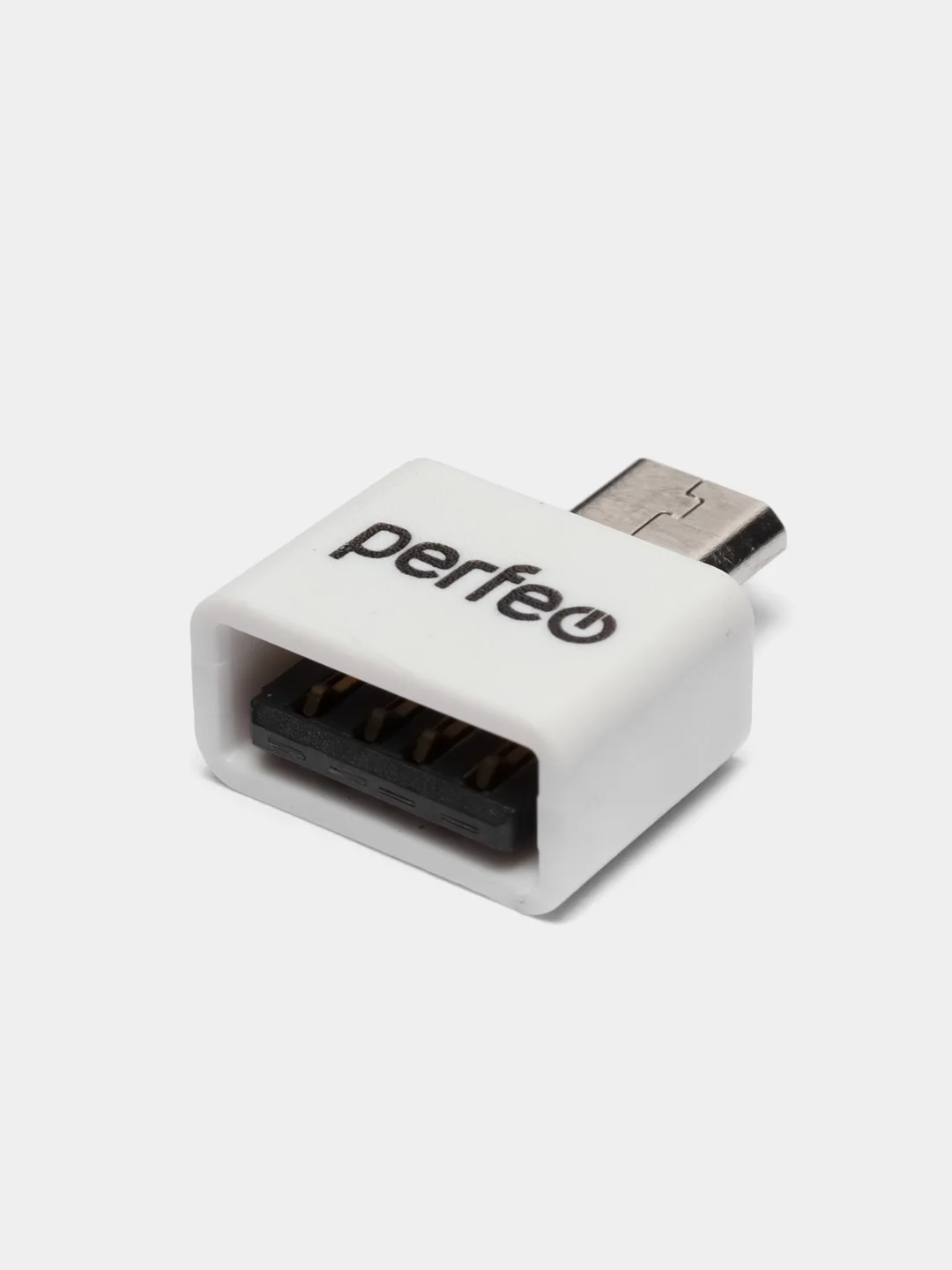 Белый perfeo adapter USB на micro USB c OTG, PF-VI-O010
