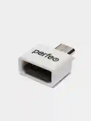 Белый perfeo adapter USB на micro USB c OTG, PF-VI-O010