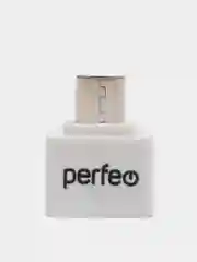 Белый perfeo adapter USB на micro USB c OTG, PF-VI-O010