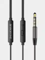 Черный вакуумные проводные наушники Borofone BM29, с микрофоном, 3.5 мм