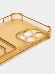 Золотой чехол для iPhone XR, 11, 12, 13, 14 Pro Max, 7, 8+, прозрачный, силиконовый, с карманом для карт