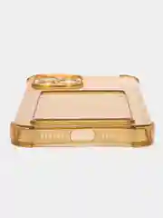 Золотой чехол для iPhone XR, 11, 12, 13, 14 Pro Max, 7, 8+, прозрачный, силиконовый, с карманом для карт