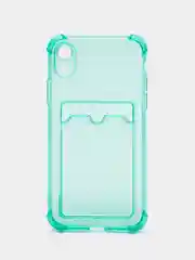 Чехол для iPhone XR, 11, 12, 13, 14 Pro Max, 7, 8+, прозрачный, силиконовый, с карманом для карт