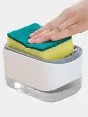 Белый органайзер кухонный для моющих средств, с губкой