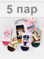 Коричневый носки короткие женские и детские с рисунками 34-39