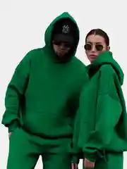 Зеленый костюм утепленный на флисе унисекс