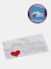 Белый наклейка на авто "I love sushi"