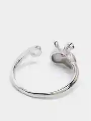 Белый серебряные кольца, "Заяц","Микки маус","Собачка"