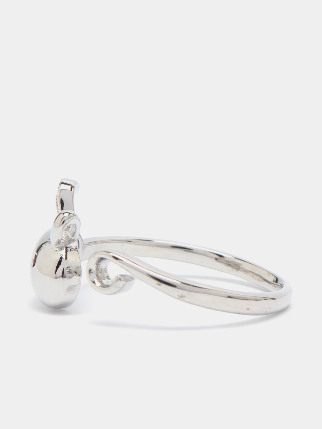 Белый серебряные кольца, "Заяц","Микки маус","Собачка"