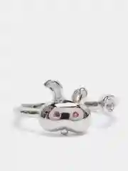 Белый серебряные кольца, "Заяц","Микки маус","Собачка"
