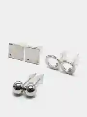 Серебряный серьги гвоздики ,набор из 9 пар