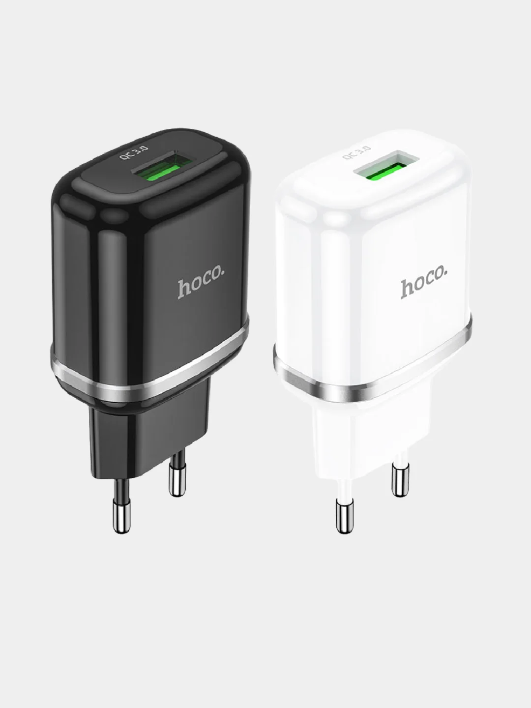 Белый сетевое зарядное устройство Hoco N3, c кабелем Type-C - USB, 18 W