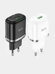 Белый сетевое зарядное устройство Hoco N3, c кабелем Type-C - USB, 18 W