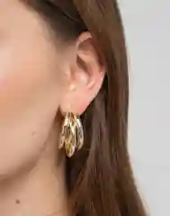Серебряный серьги-конго тройные, крупные винтажные кольца, застёжка-пусет