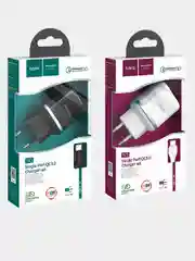 Белый сетевое зарядное устройство Hoco N3, c кабелем Type-C - USB, 18 W
