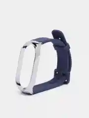 Синий ремешок для Xiaomi Мi band 7 (ксяоми ми бэнд) силиконовый металлический фитнес часы трекер