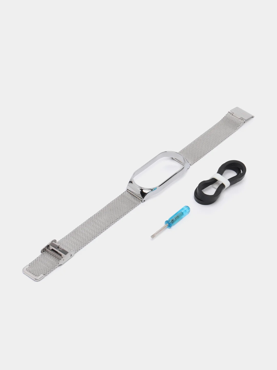 Серебряный металлический ремешок для фитнес часов Xiaomi Mi Band 7сяоми ми банд