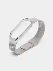 Серебряный металлический ремешок для фитнес часов Xiaomi Mi Band 7сяоми ми банд