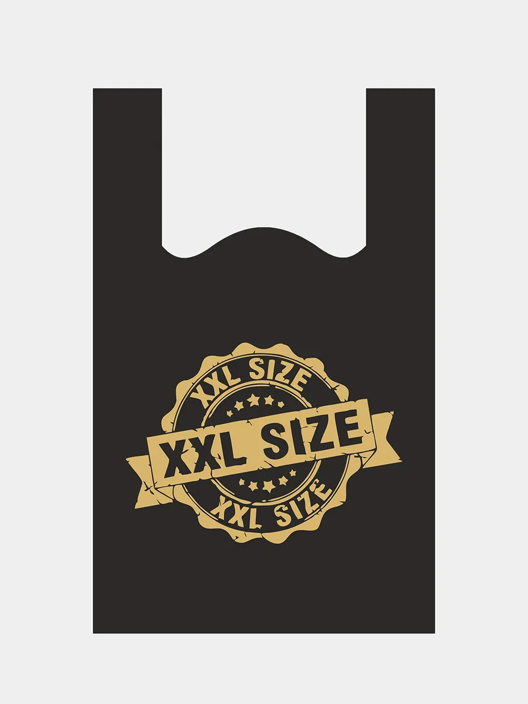 Черный пакет-майка "XXL Size", 42 х 67 см
