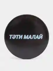 Синий меланж значок с татарским принтом, металлический, 56 мм