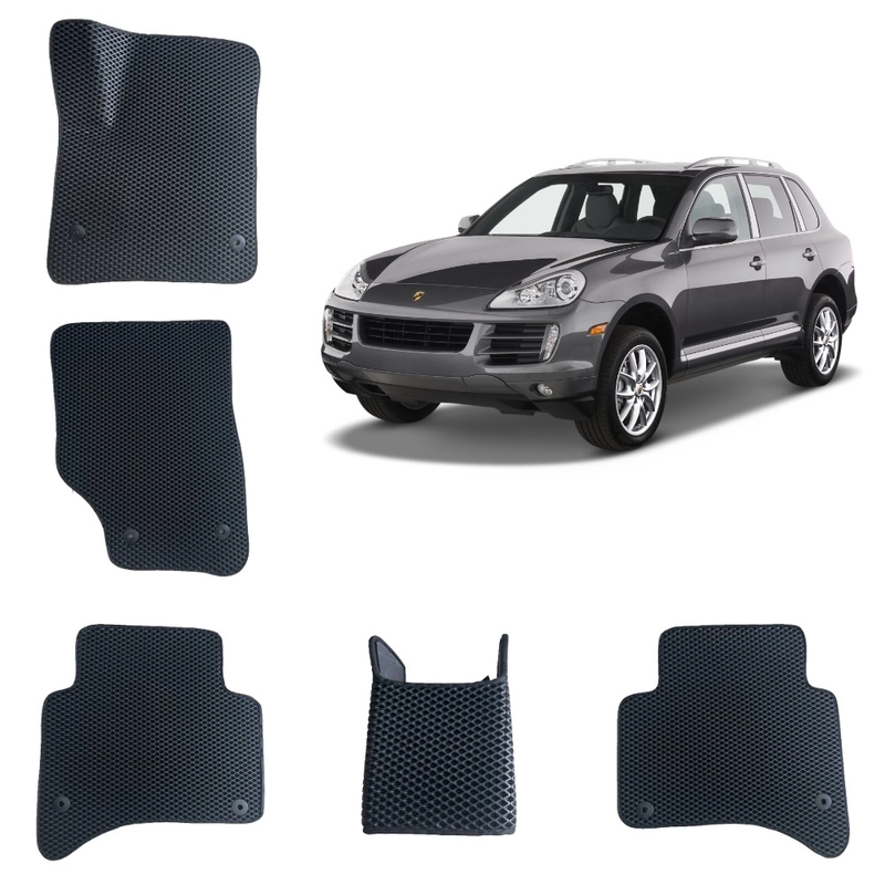 Автомобильные 3D-коврики EVA / ЕВА /ЭВА для Porsche Cayenne 1 поколения / Порш Каен 1
