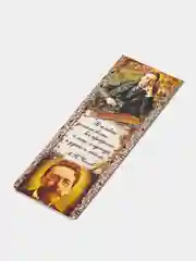 Золотистый хаки магнитная закладка "Писатели", 3,5 х 9,5 см