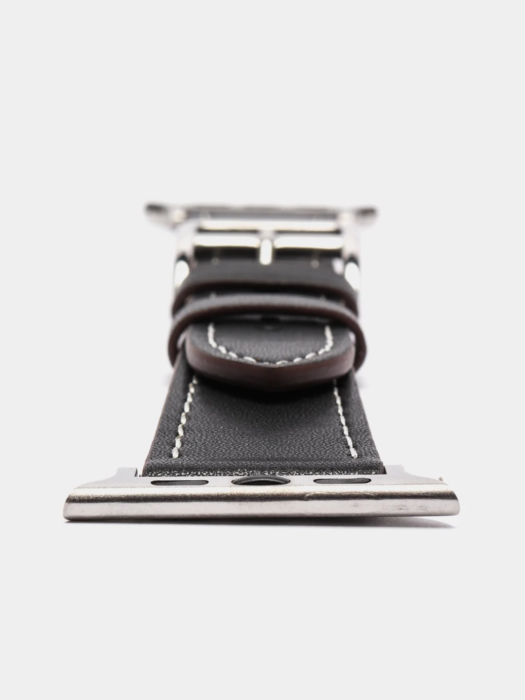 Черный кожаные ремешки для Apple Watch 3, 4, 5, 6, 7, SE, 38 / 42 / 40 / 44