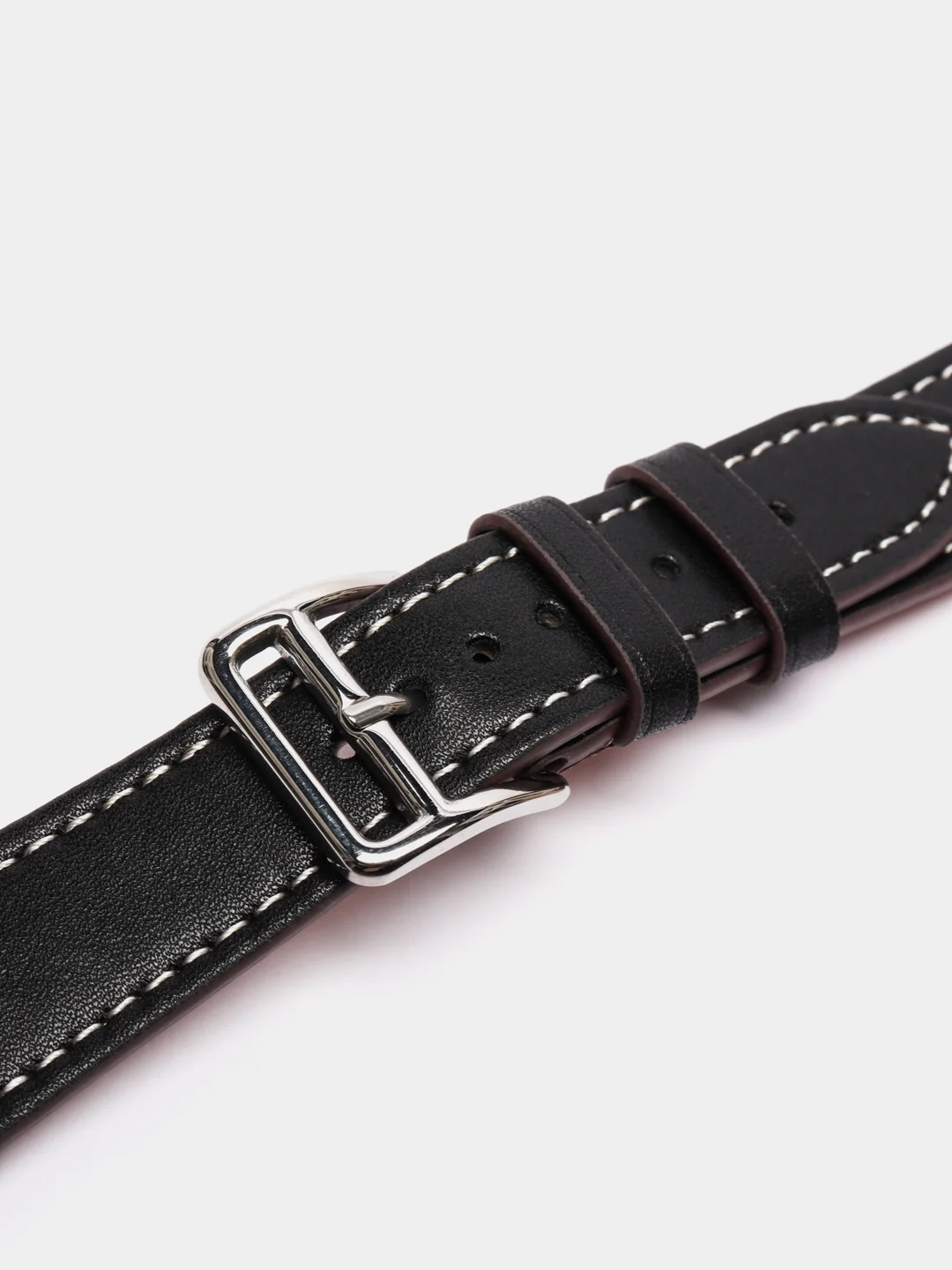 Черный кожаные ремешки для Apple Watch 3, 4, 5, 6, 7, SE, 38 / 42 / 40 / 44