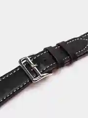Черный кожаные ремешки для Apple Watch 3, 4, 5, 6, 7, SE, 38 / 42 / 40 / 44