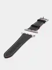 Черный кожаные ремешки для Apple Watch 3, 4, 5, 6, 7, SE, 38 / 42 / 40 / 44