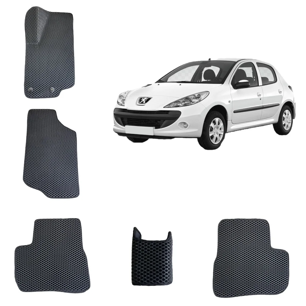 Черный автомобильные 3D-коврики EVA / ЕВА /ЭВА для Peugeot 207 / Пежо 207