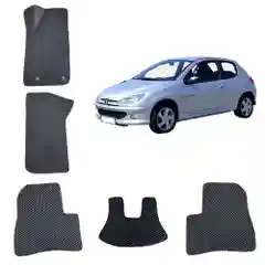 Черный автомобильные 3D-коврики EVA / ЕВА /ЭВА для Peugeot 206 / Пежо 206
