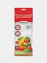 Пакеты для замoрoзки с защелкoй, 18 х 25 см, 25 штук, 35 мкм
