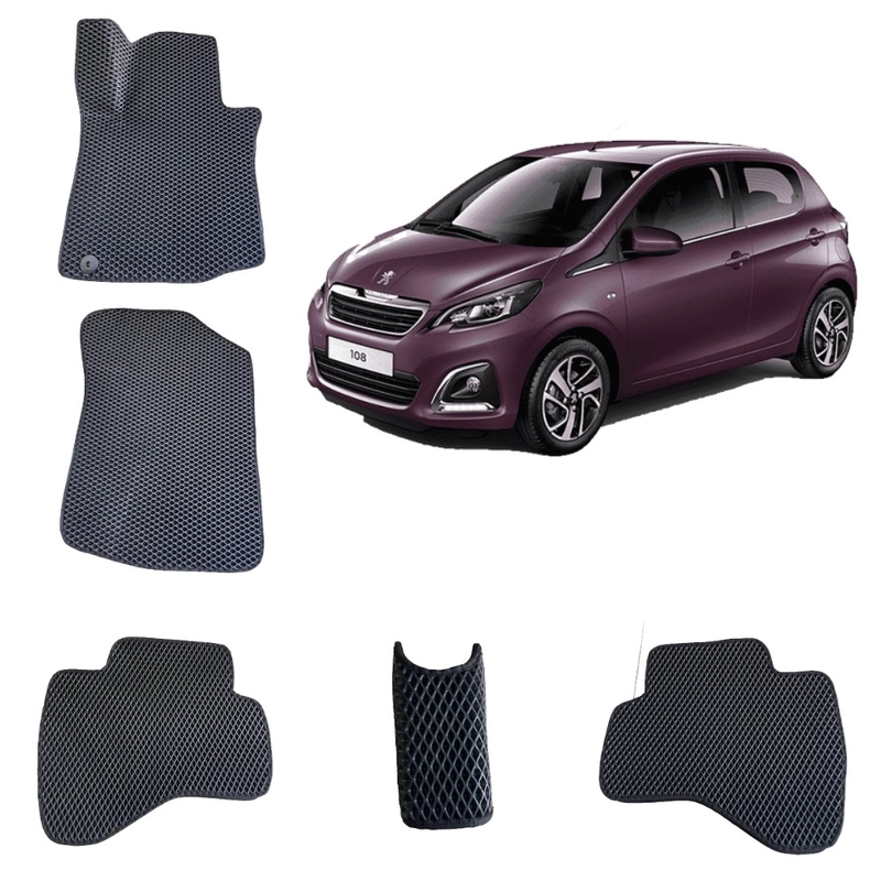 Автомобильные 3D-коврики EVA / ЕВА /ЭВА для Peugeot 107 / Пежо 107