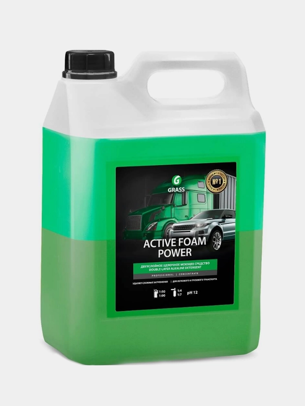 Автошампунь для бесконтактной мойки, Активная пена GRASS "Active Foam Power", 6 кг