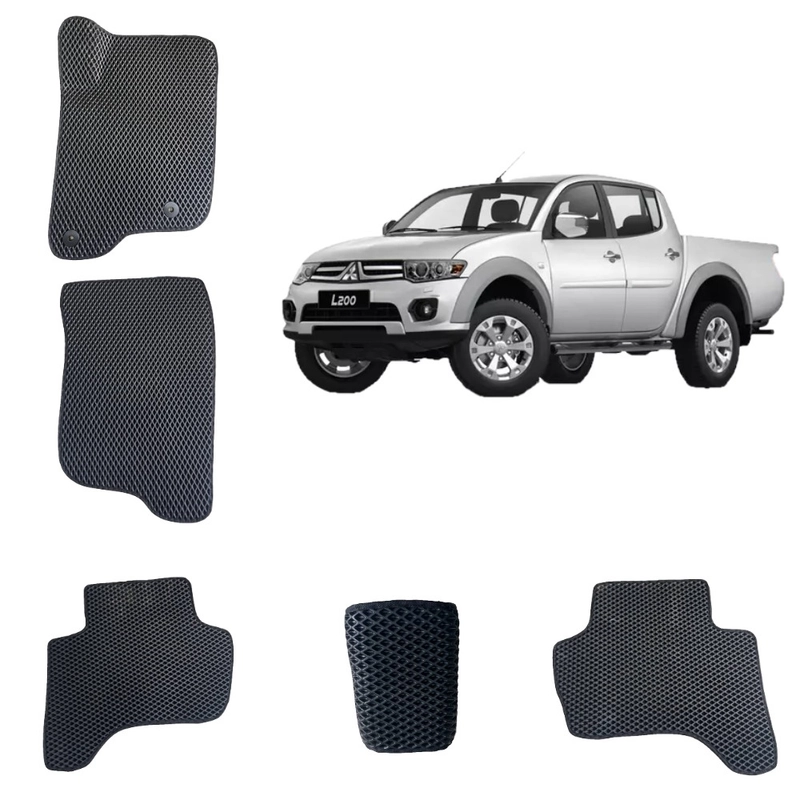 Автомобильные 3D-коврики EVA / ЕВА /ЭВА для Mitsubishi L200 (4) / Митсубиши Л200 (4)