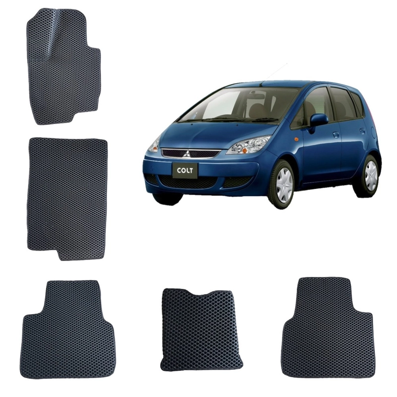 Автомобильные 3D-коврики EVA / ЕВА /ЭВА Mitsubishi Colt 6, дорестайл / Митсубиши Кольт 6