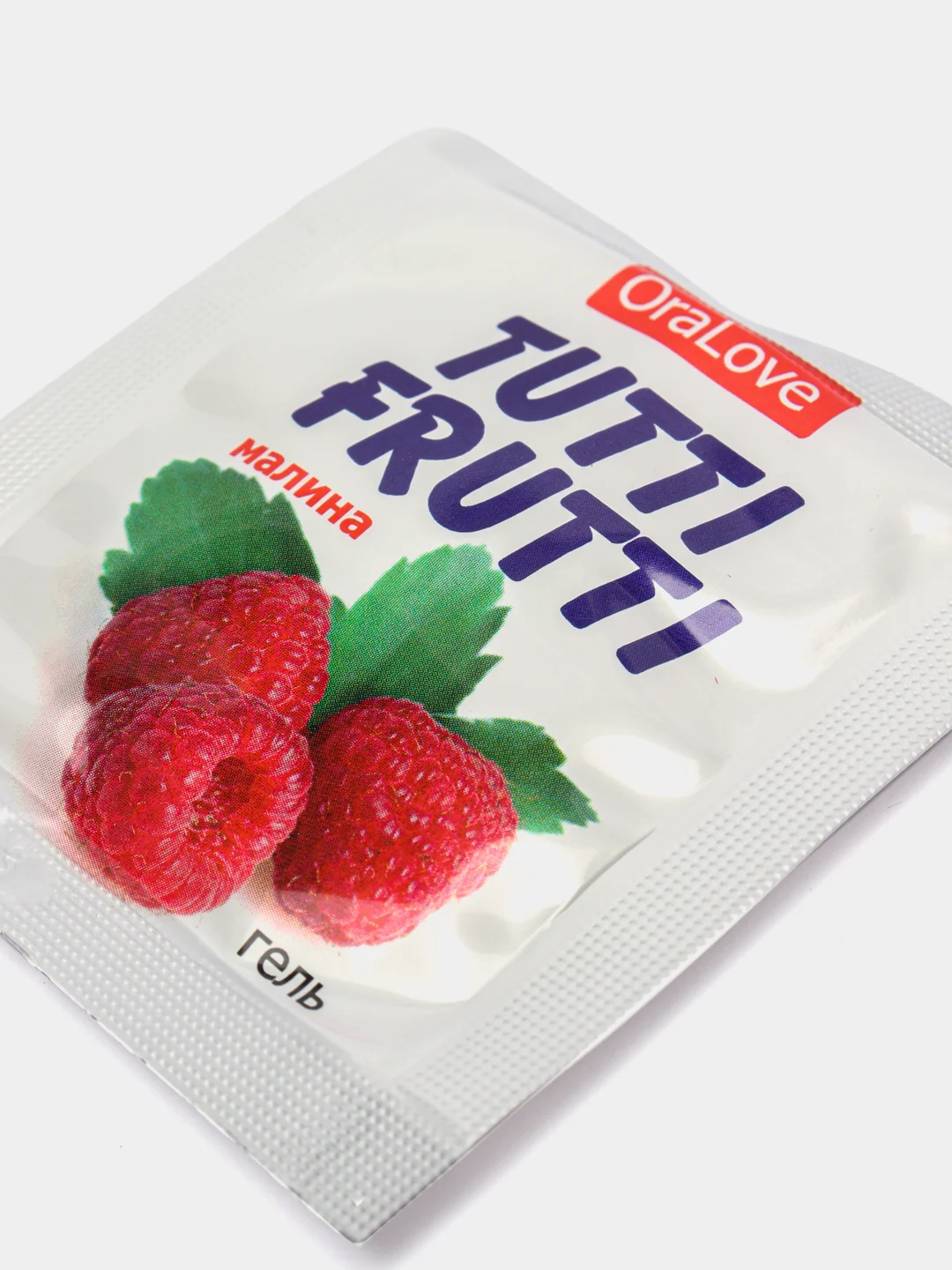 Съедобная смазка "Tutti-Frutti", с малиной, для орального секса, 4 г
