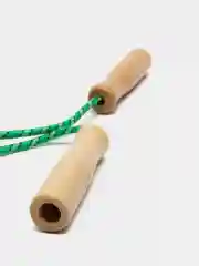 Голубой скакалка с деревянными ручками