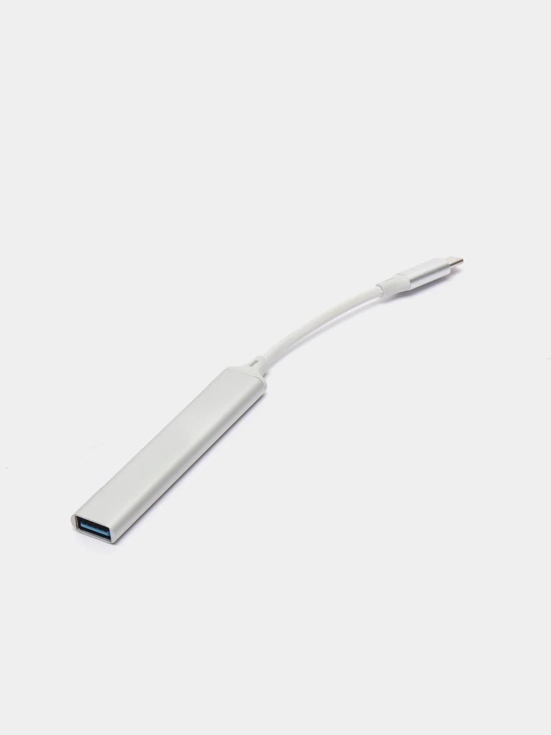 Серебряный хаб концентратор USB 3.0, USB Type-C Hub на 4 USB